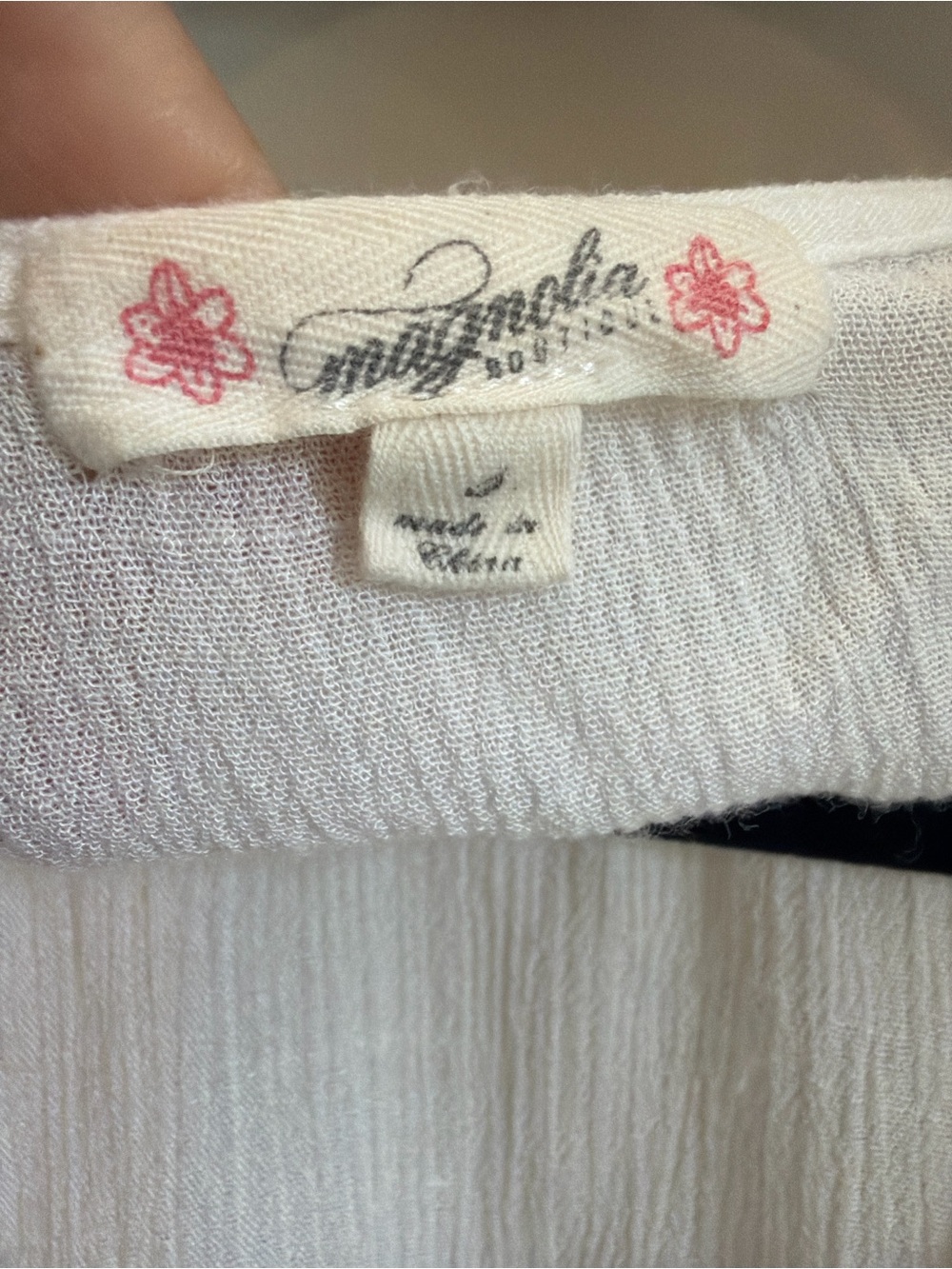 Magnolia White Scoop-Neck Tiered Gauze Blouse - Picture 3 of 5